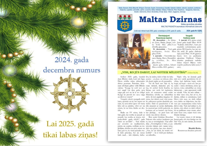 Informatīvā izdevuma &quot;Maltas Dzirnas&quot; decembra numurs