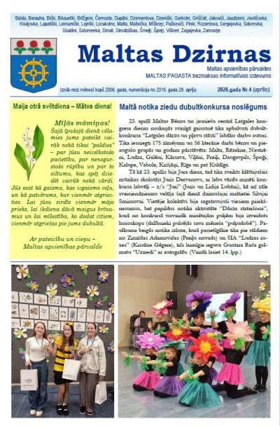 Informatīvā izdevuma "Maltas Dzirnas" aprīļa numurs