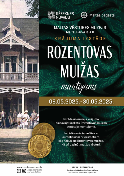 "Rozentovas muižas mantojums" krājuma izstāde Maltas vēstures muzejā