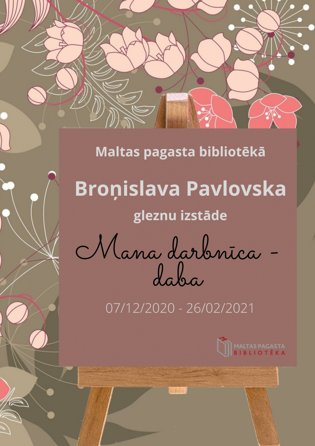 Broņislava Pavlovska gleznu izstāde bibliotēkā
