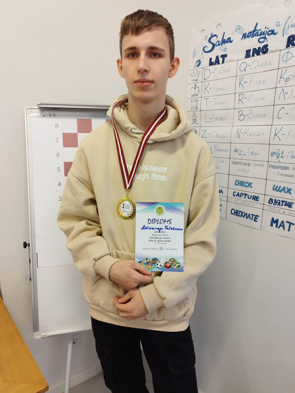 Maltas vidusskolas skolēns Adrians Taškāns uzvar klasifikācijas šaha turnīrā